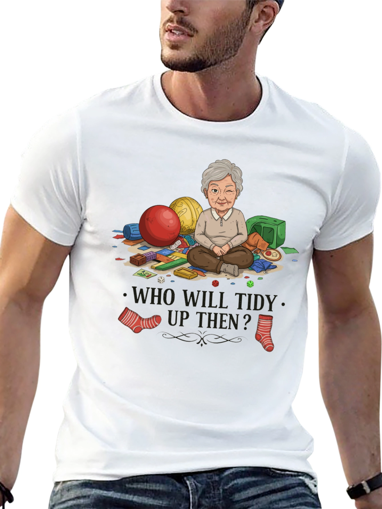 Black Grandma Tidy Up Graphic T-Shirt view 13