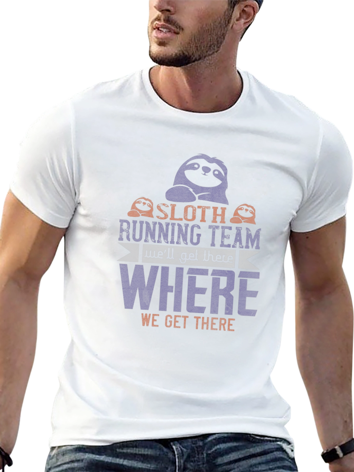 Black Sloth Running Team T-Shirt - We'll Get There Slow view 13