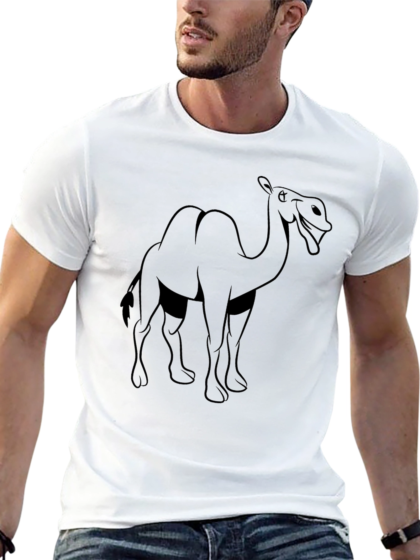 Black Camel Graphic T-Shirt - Black Cotton Tee view 13