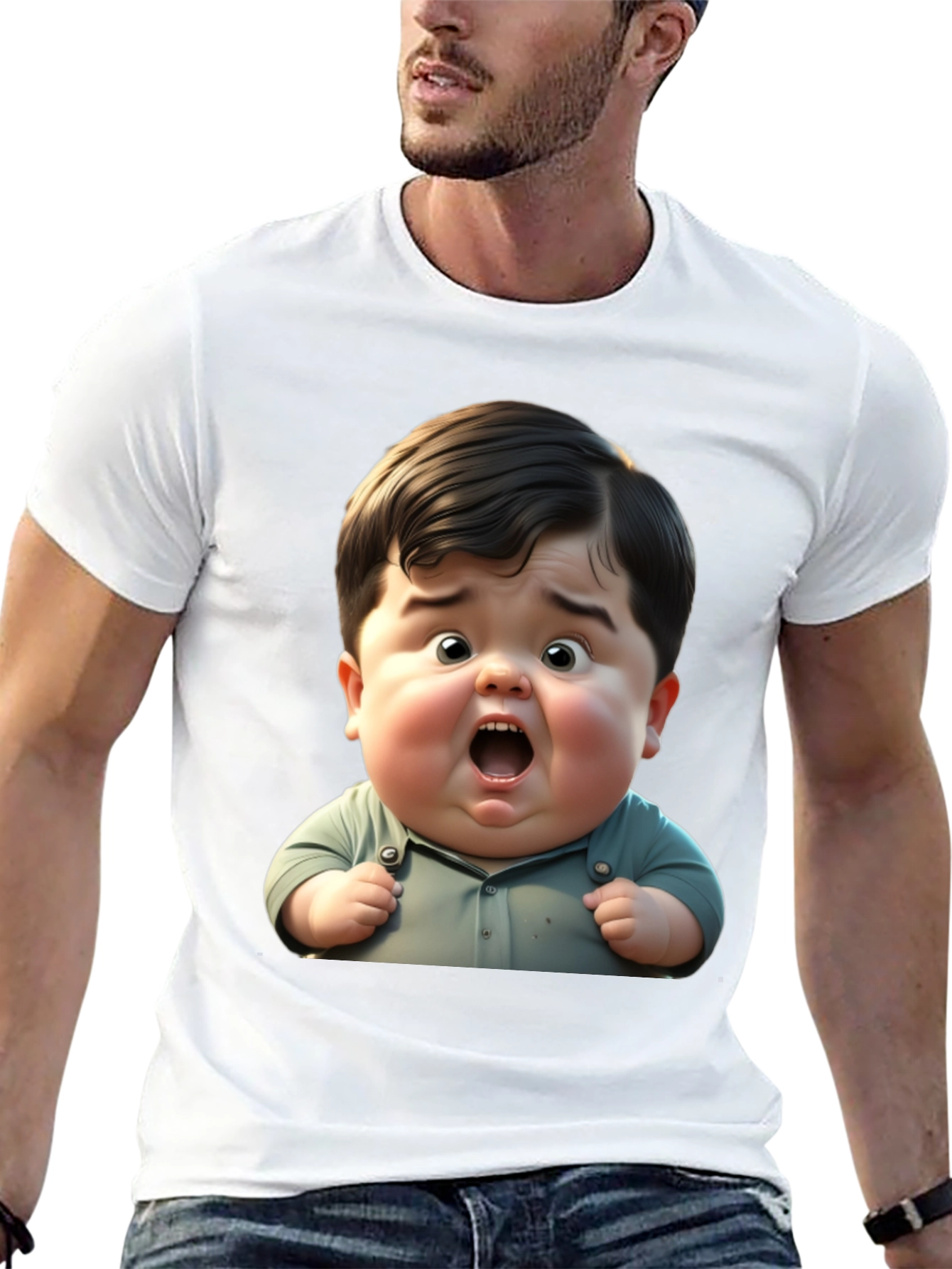 Black Funny Baby Graphic Black T-Shirt view 13