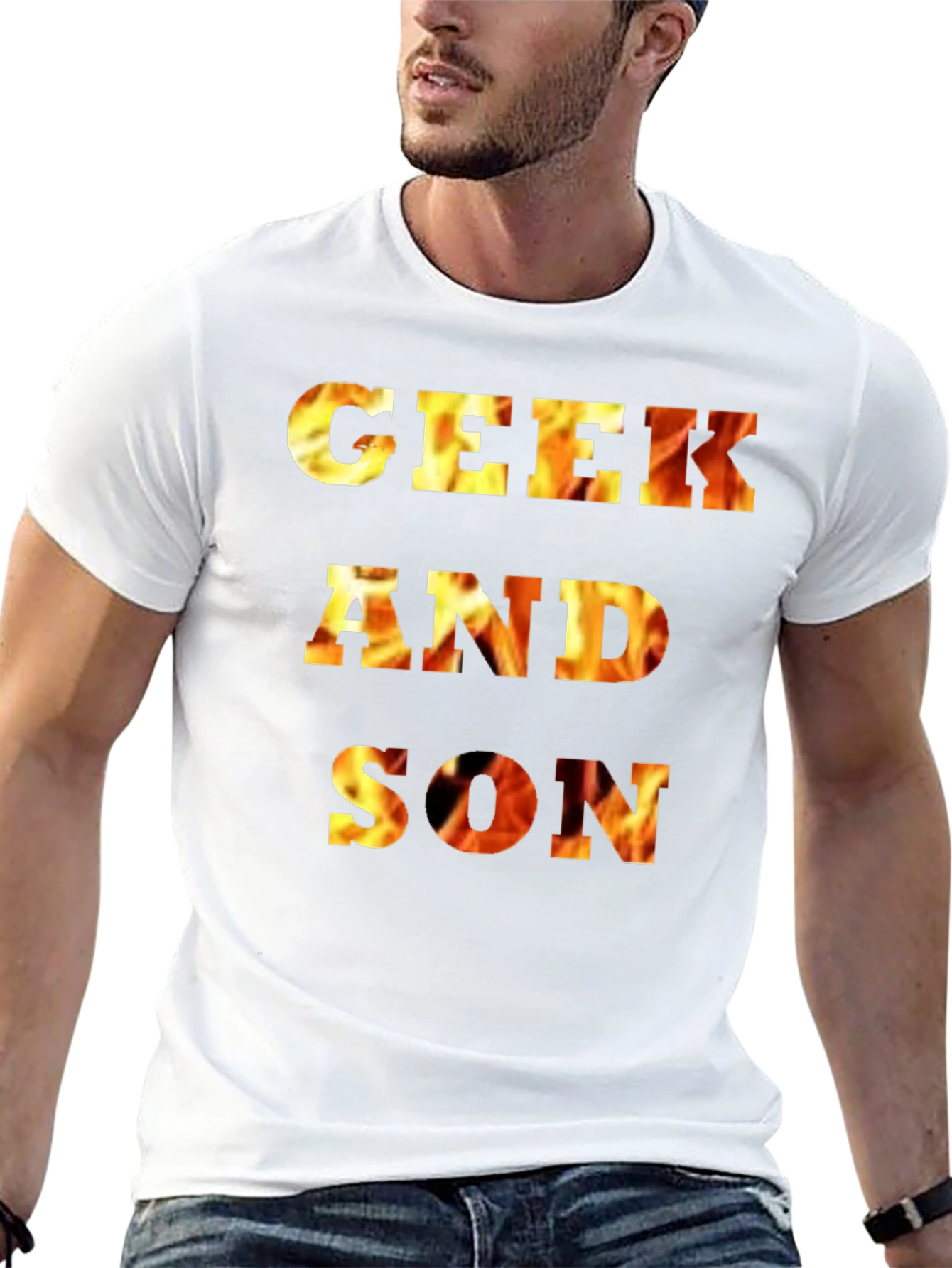 Black Geek and Son Flaming Graphic Tee - Black view 13