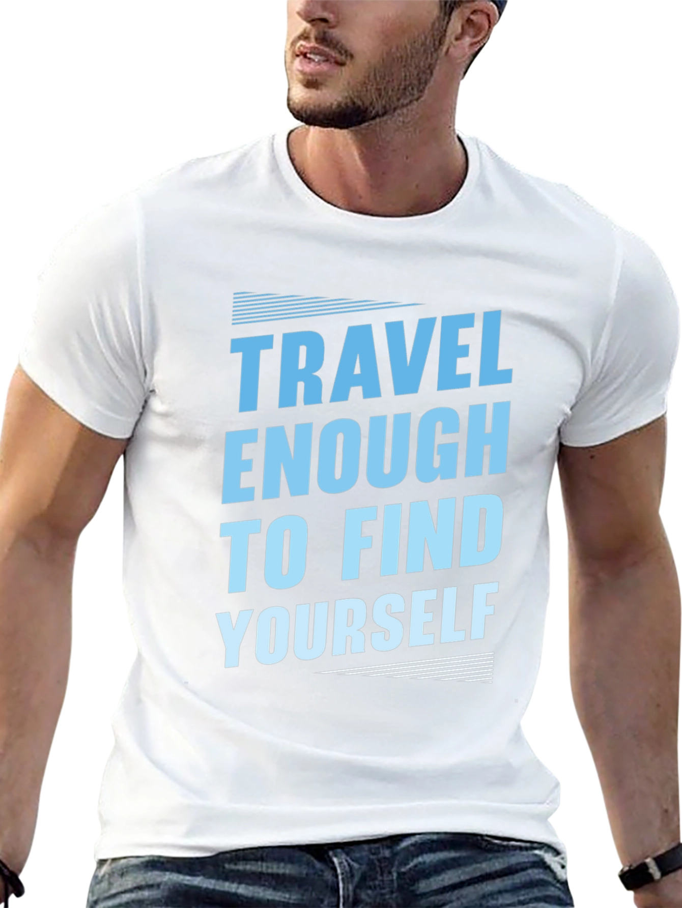 Black Travel to Find Yourself T-Shirt - Black view 13