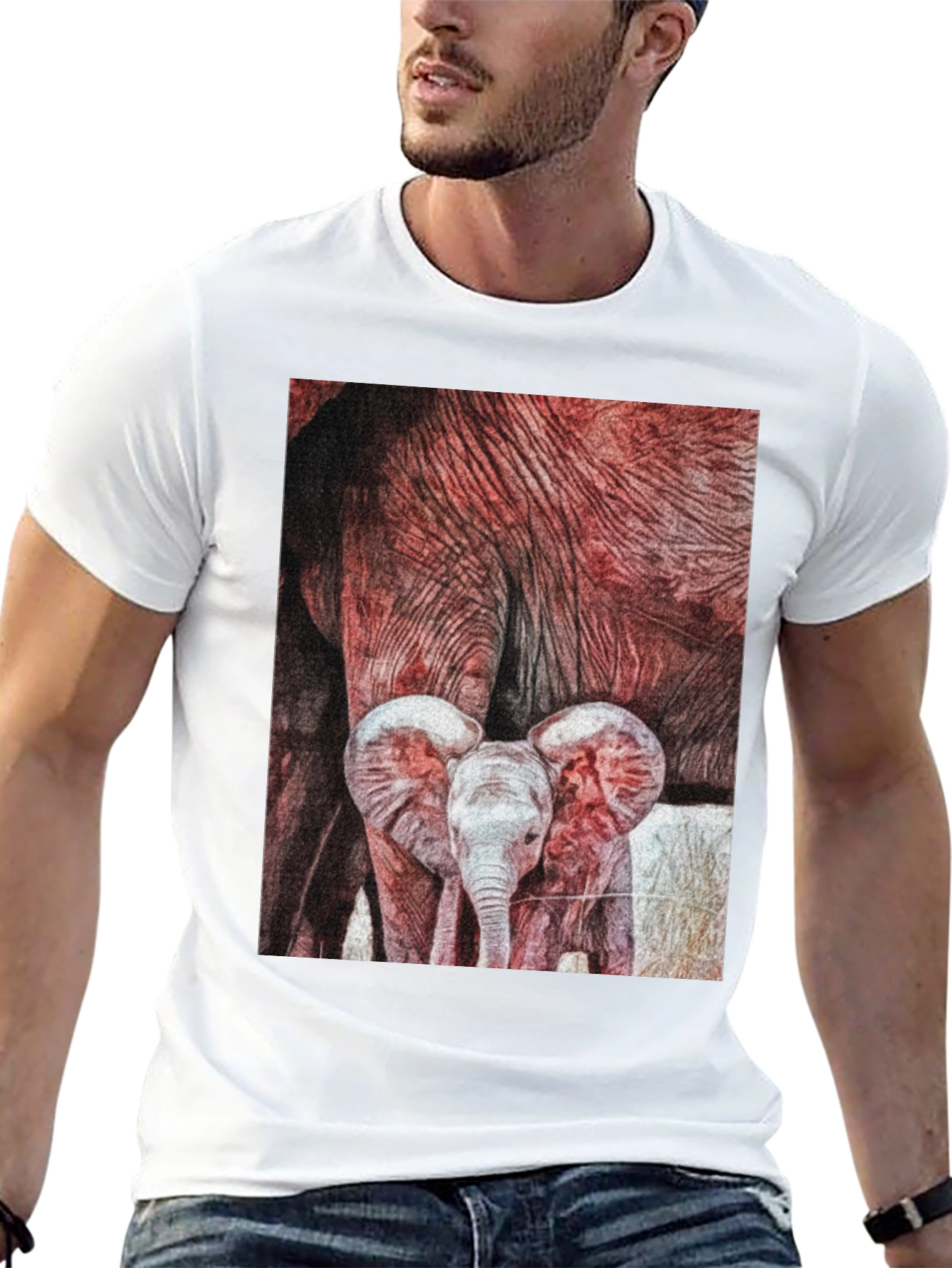 Black Elephant Family Graphic Tee view 13