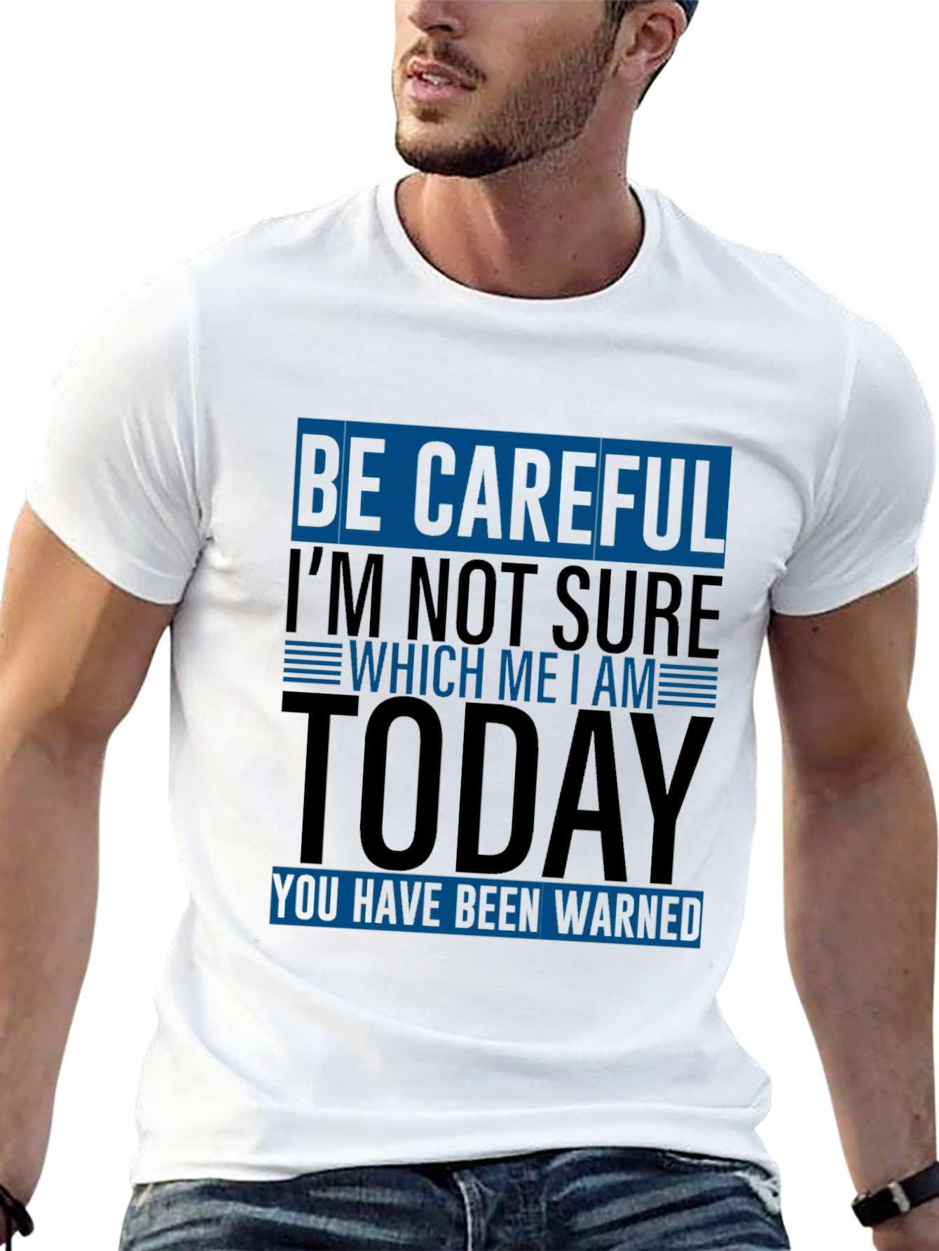 Black Funny Warning T-Shirt - Be Careful Today view 13