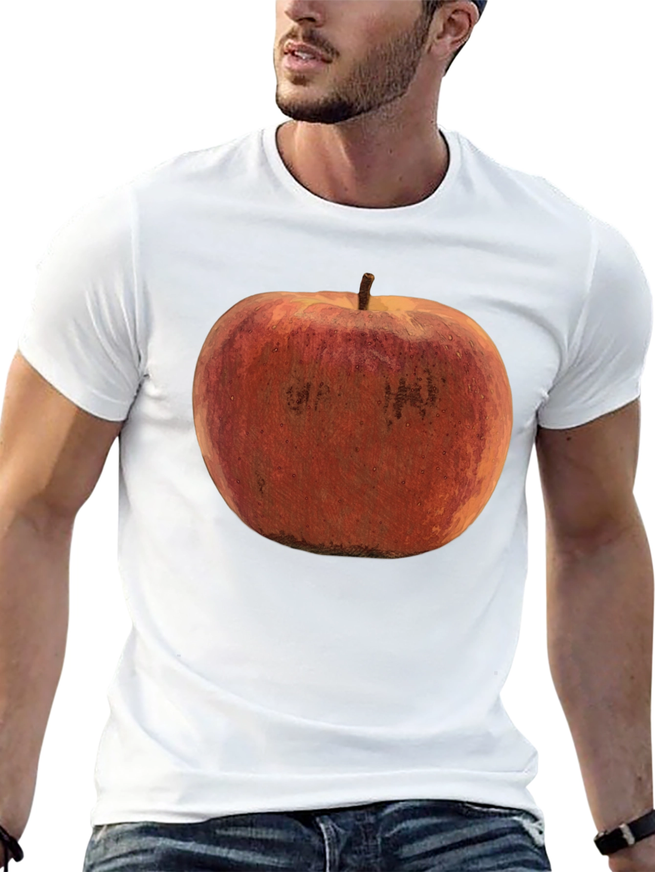 Black Apple Graphic Black T-Shirt view 13