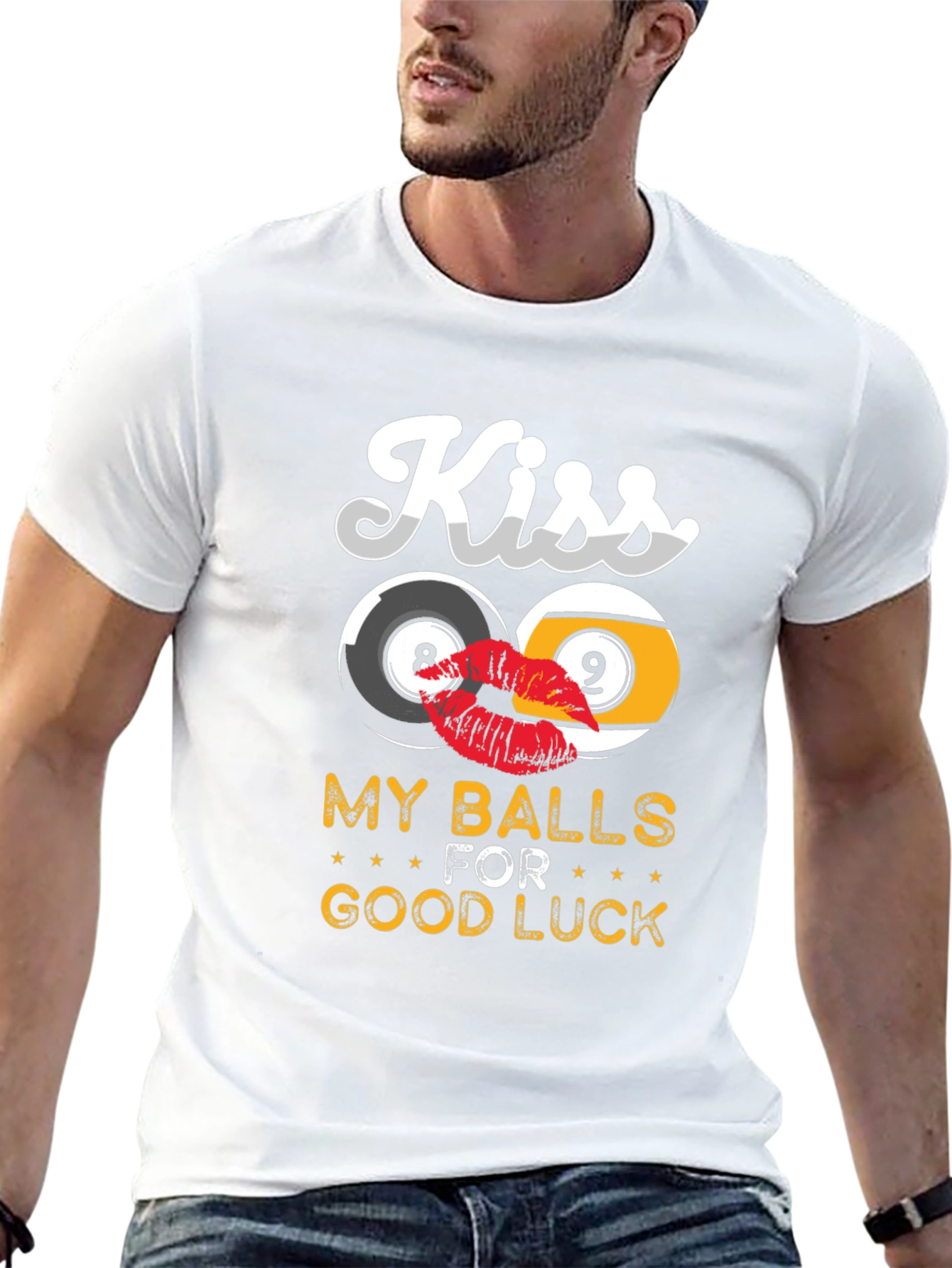 Black Kiss My Balls For Good Luck Graphic Tee view 13