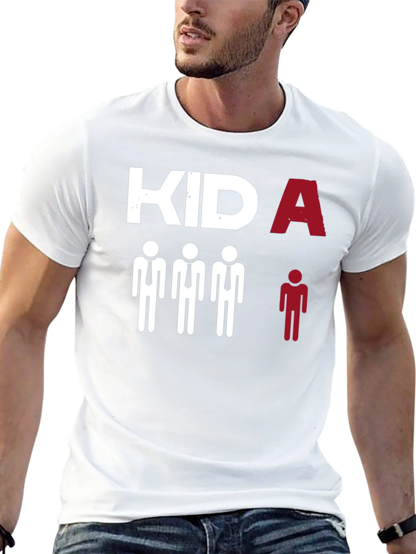 Black Kid A Graphic Tee - Unique Design, Black Cotton T-Shirt view 13