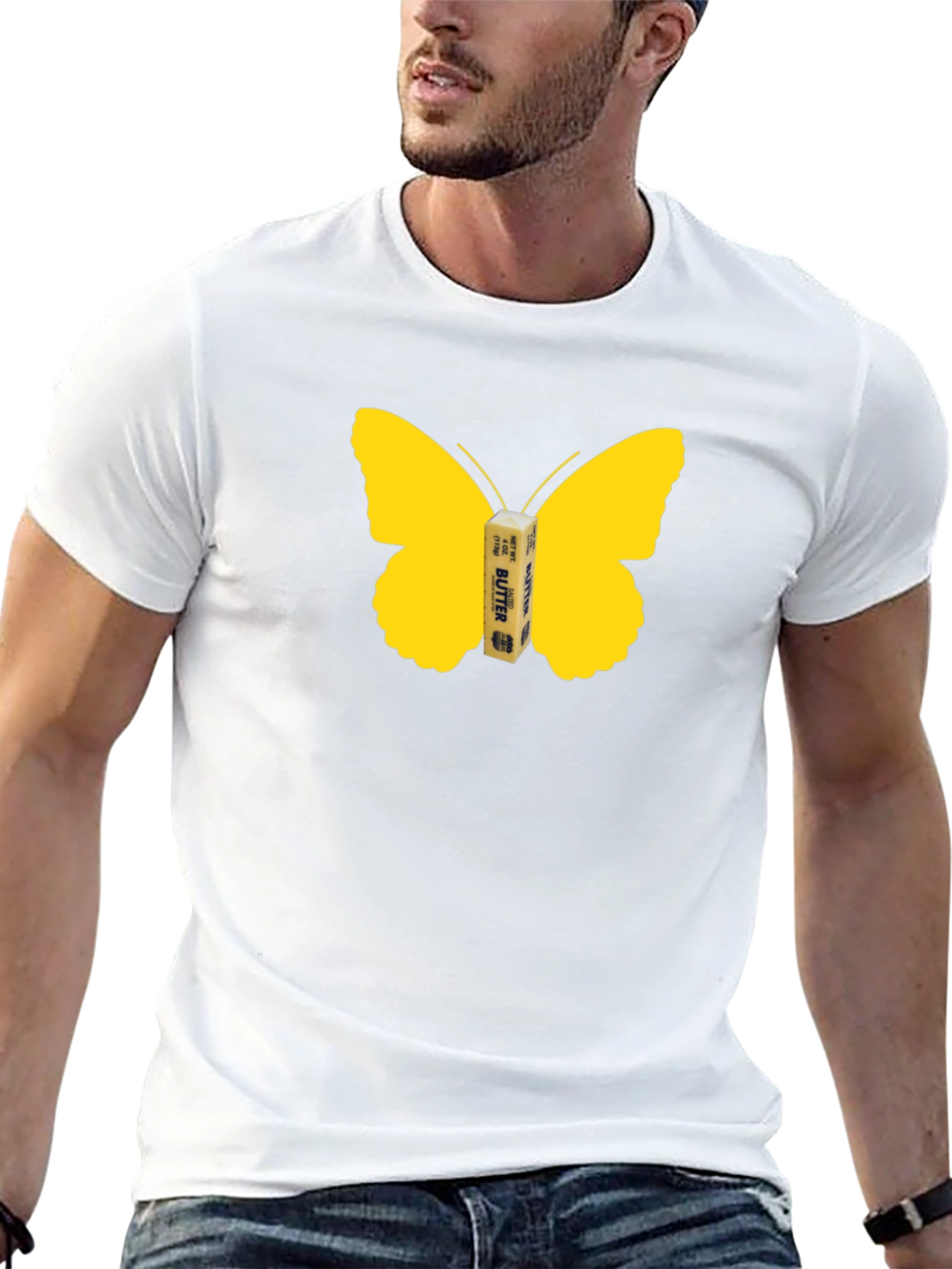 Black Butterfly Butter Graphic Tee - Funny Food Shirt view 13