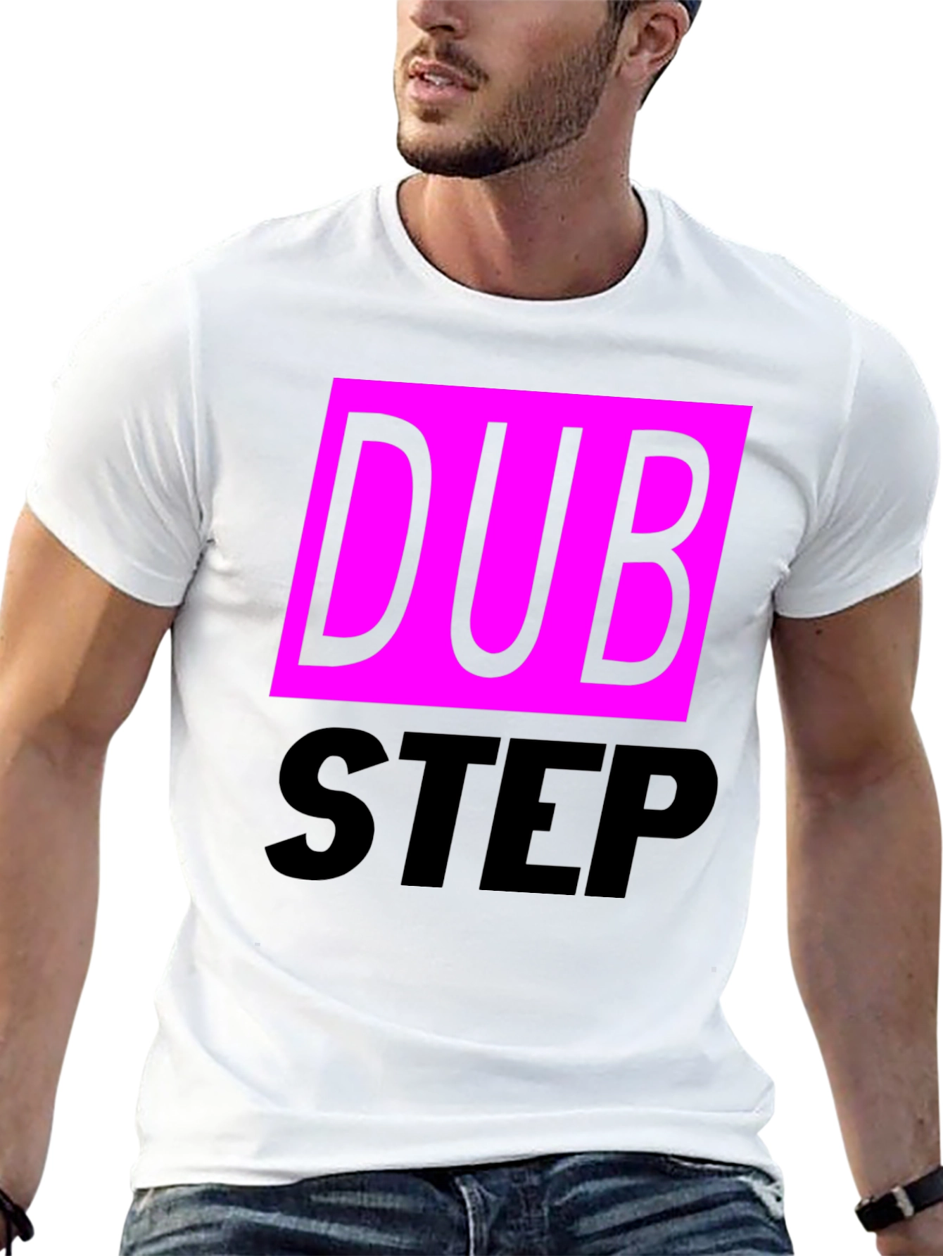 Black Dubstep Graphic Tee - Black Cotton Blend T-Shirt view 13