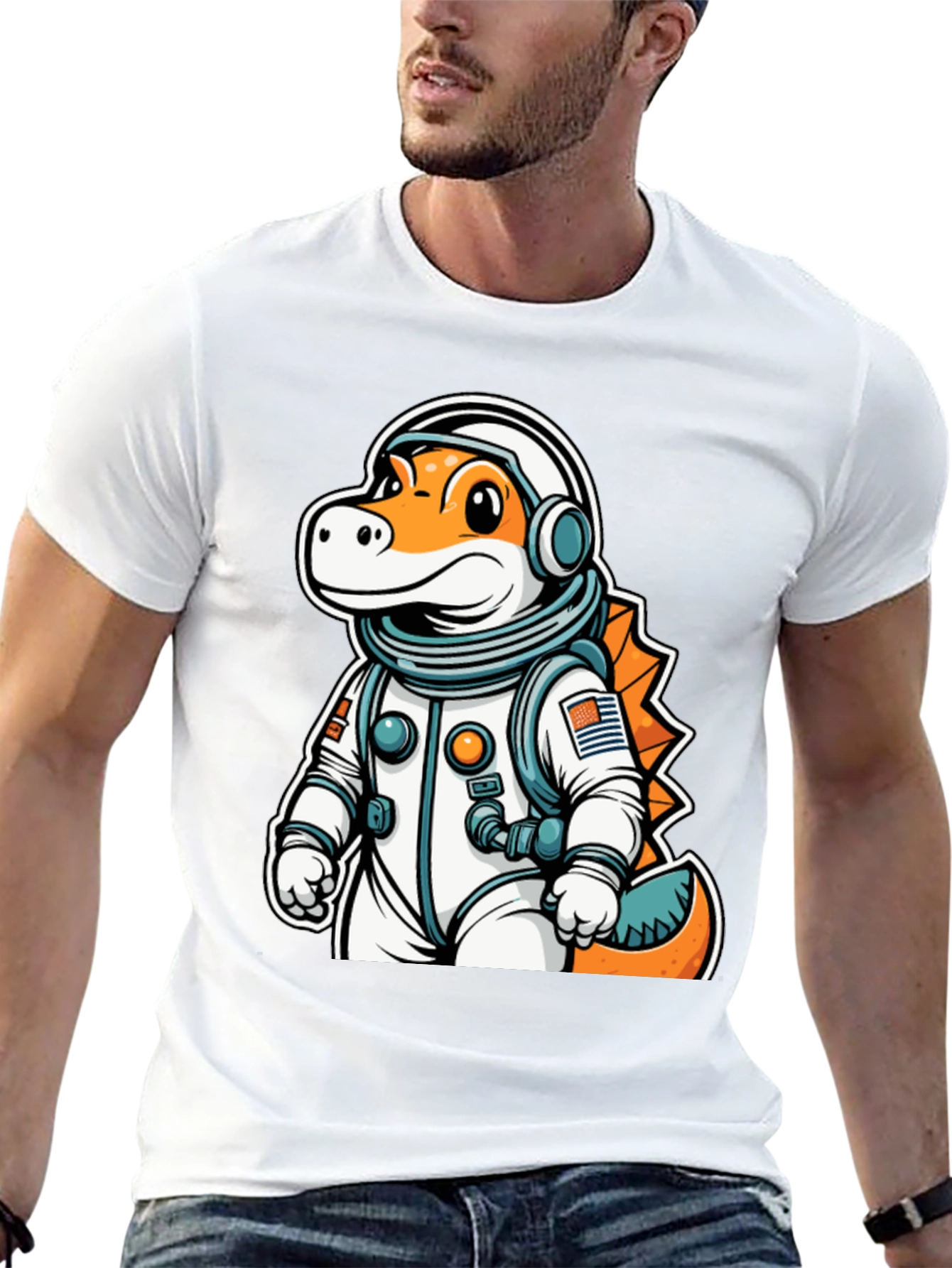Dino Astronaut T-Shirt - Space Explorer Tee - 13