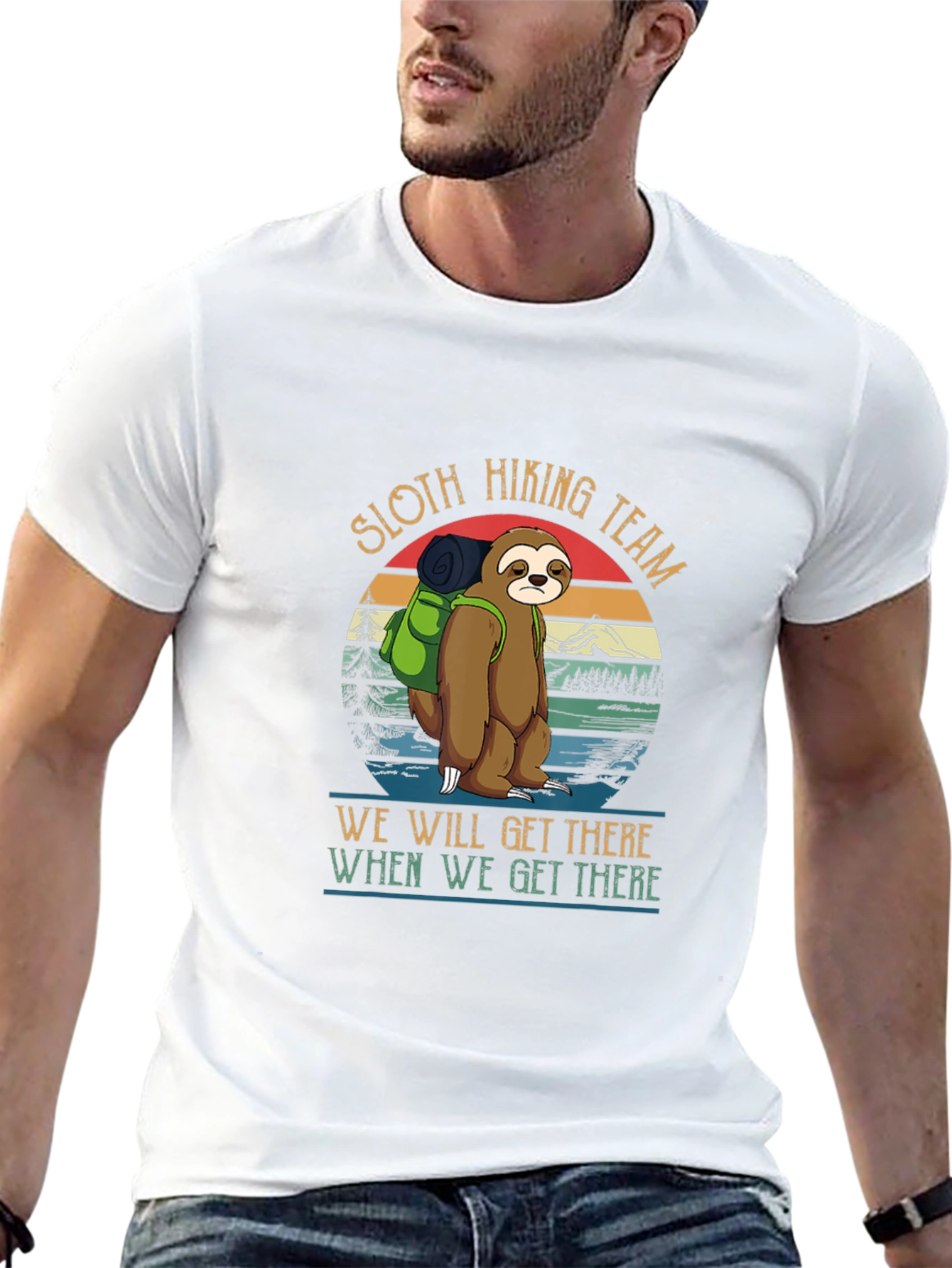 Black Sloth Hiking Team Graphic T-Shirt view 13