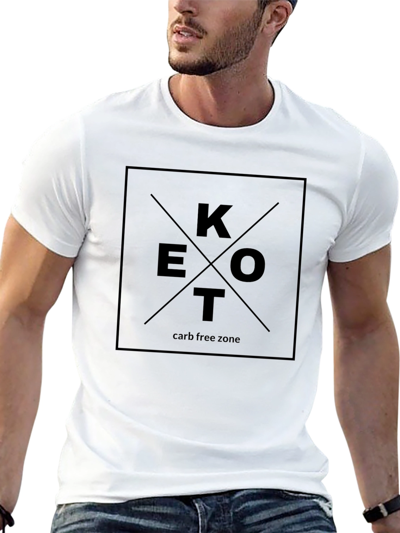 Black KETO Carb Free Zone Black T-Shirt view 13
