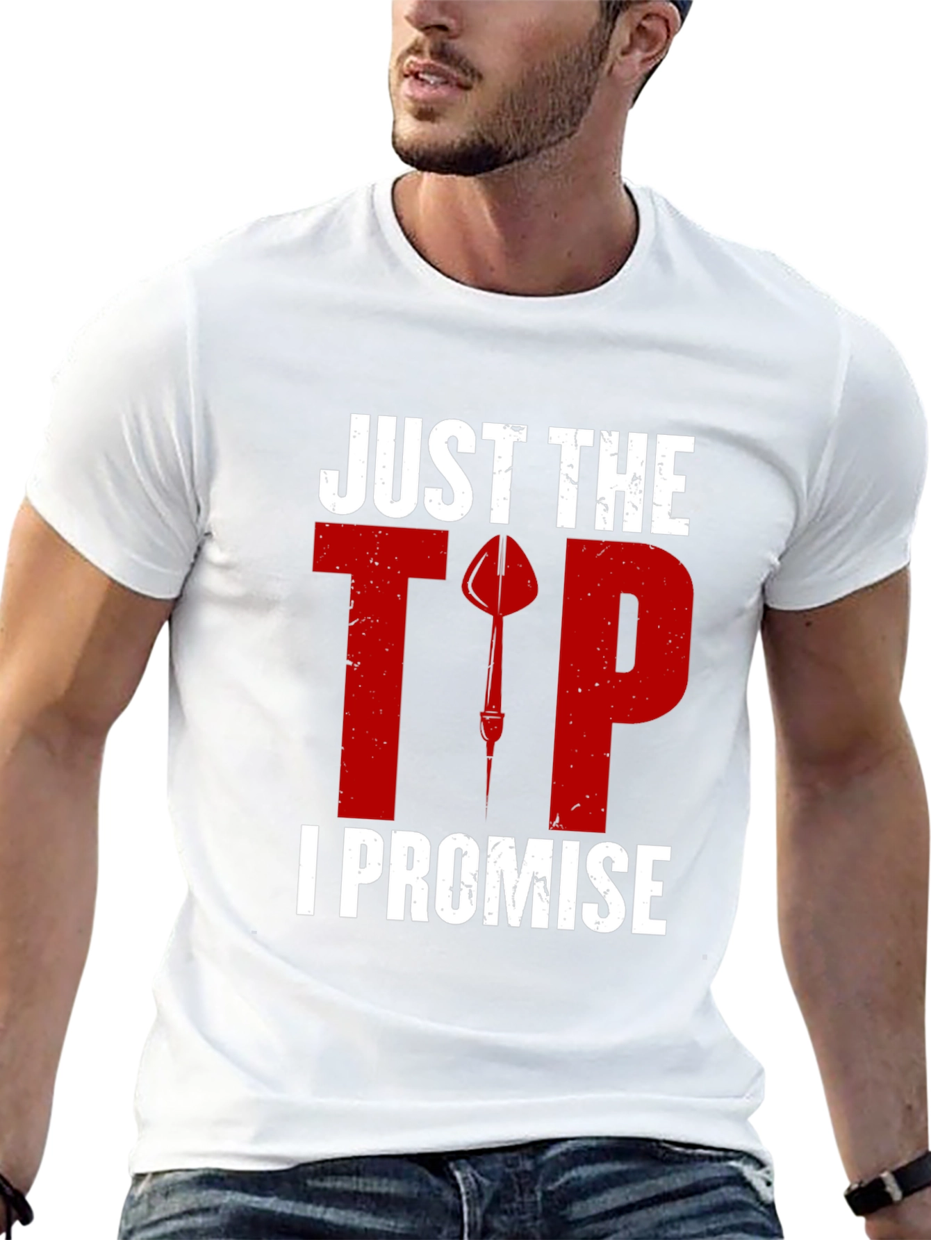 Black Just The Tip I Promise Dart T-Shirt view 13