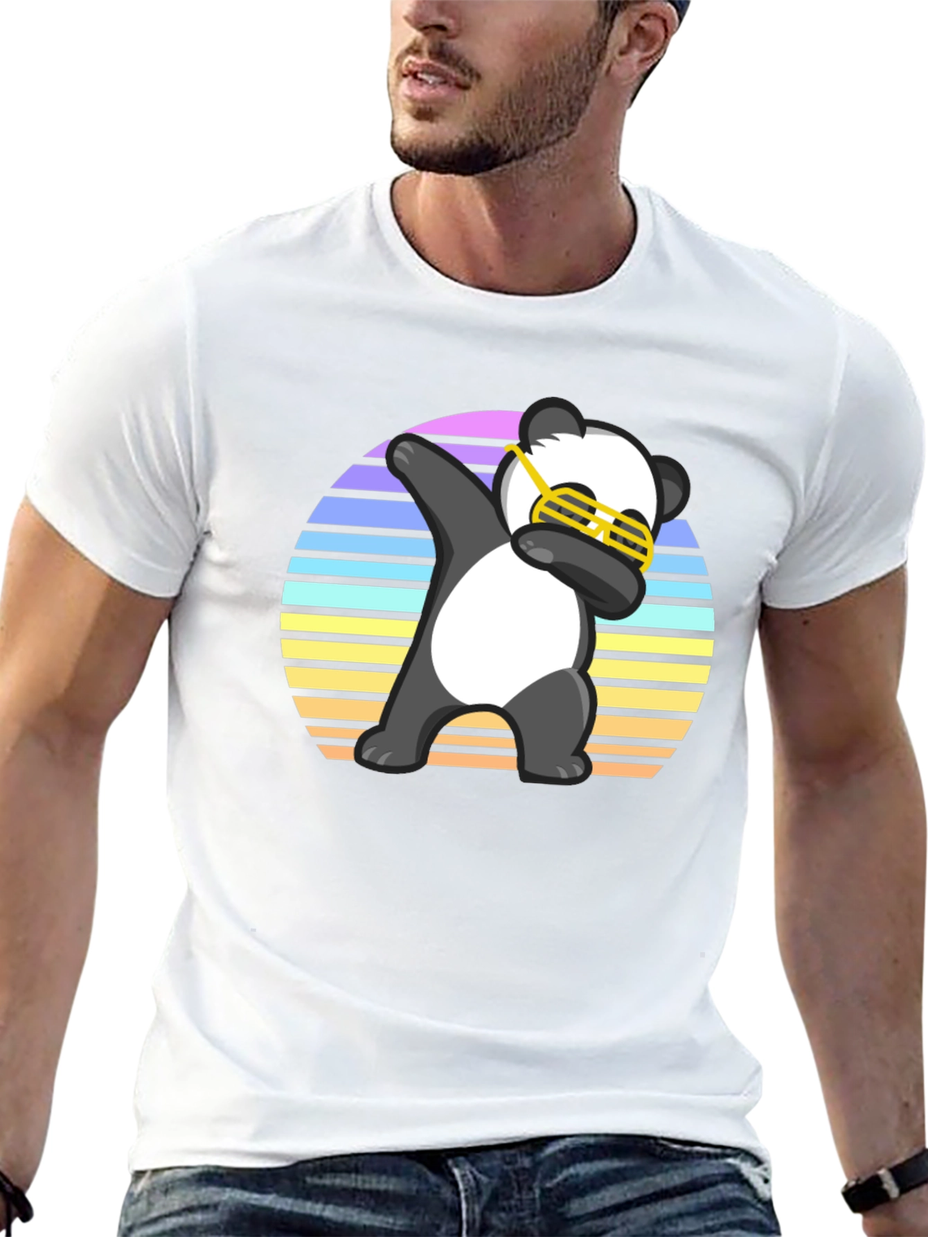 Black Dabbing Panda T-Shirt view 13