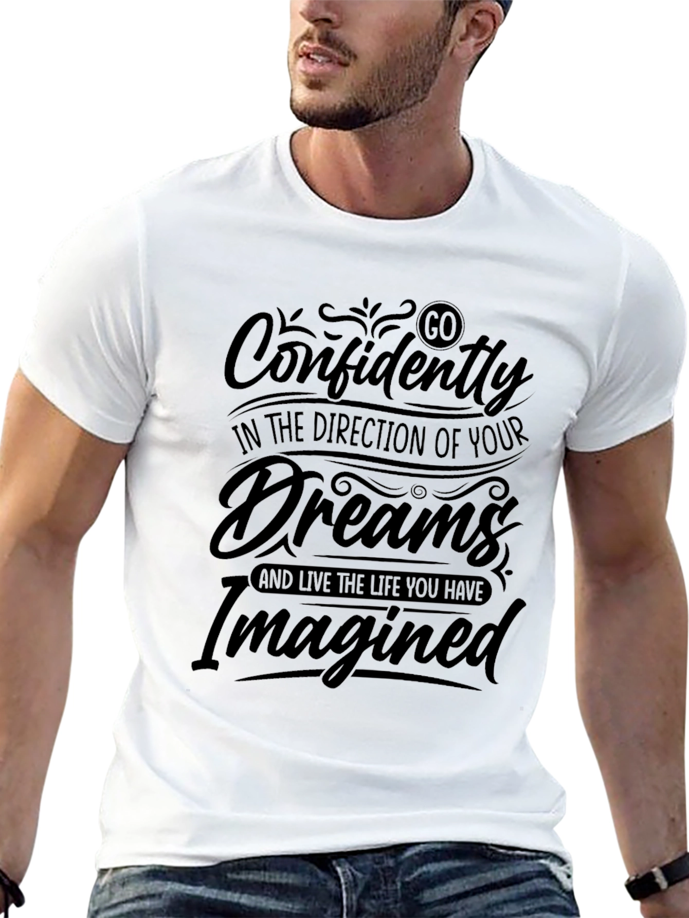 Black Go Confidently Dreams Graphic T-Shirt view 13