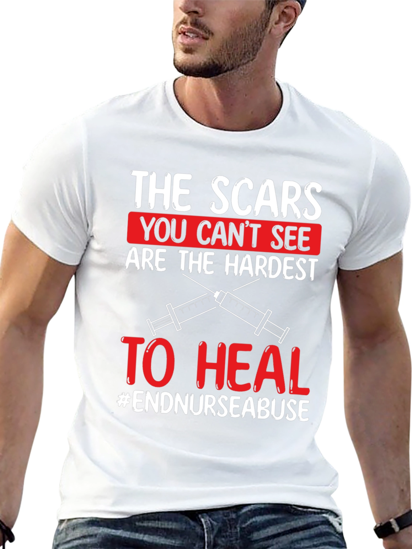 Black The Scars You Can't See T-Shirt - End Nurse Abuse view 13