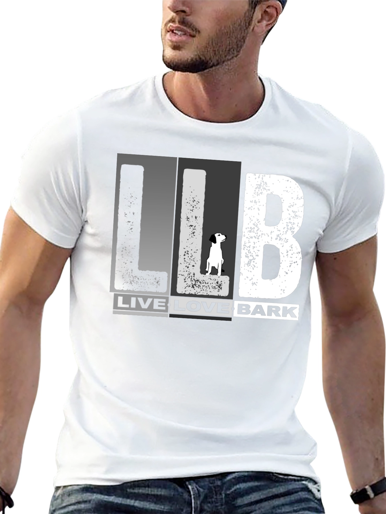 Black Live Love Bark Dog Graphic Tee - Black Cotton Blend view 13