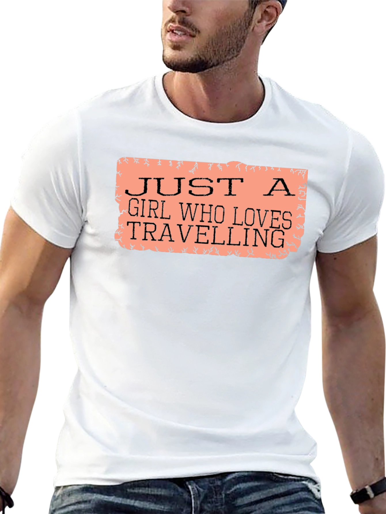 Black Just a Girl Who Loves Travelling T-Shirt view 13