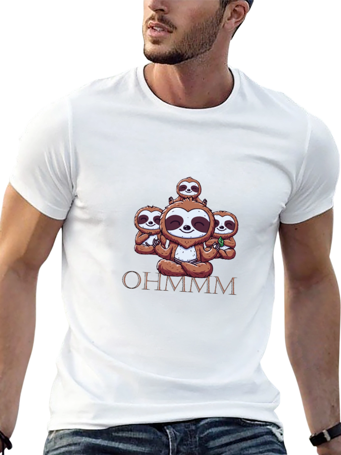 Black Ohm Sloth Meditation Black Tee view 13