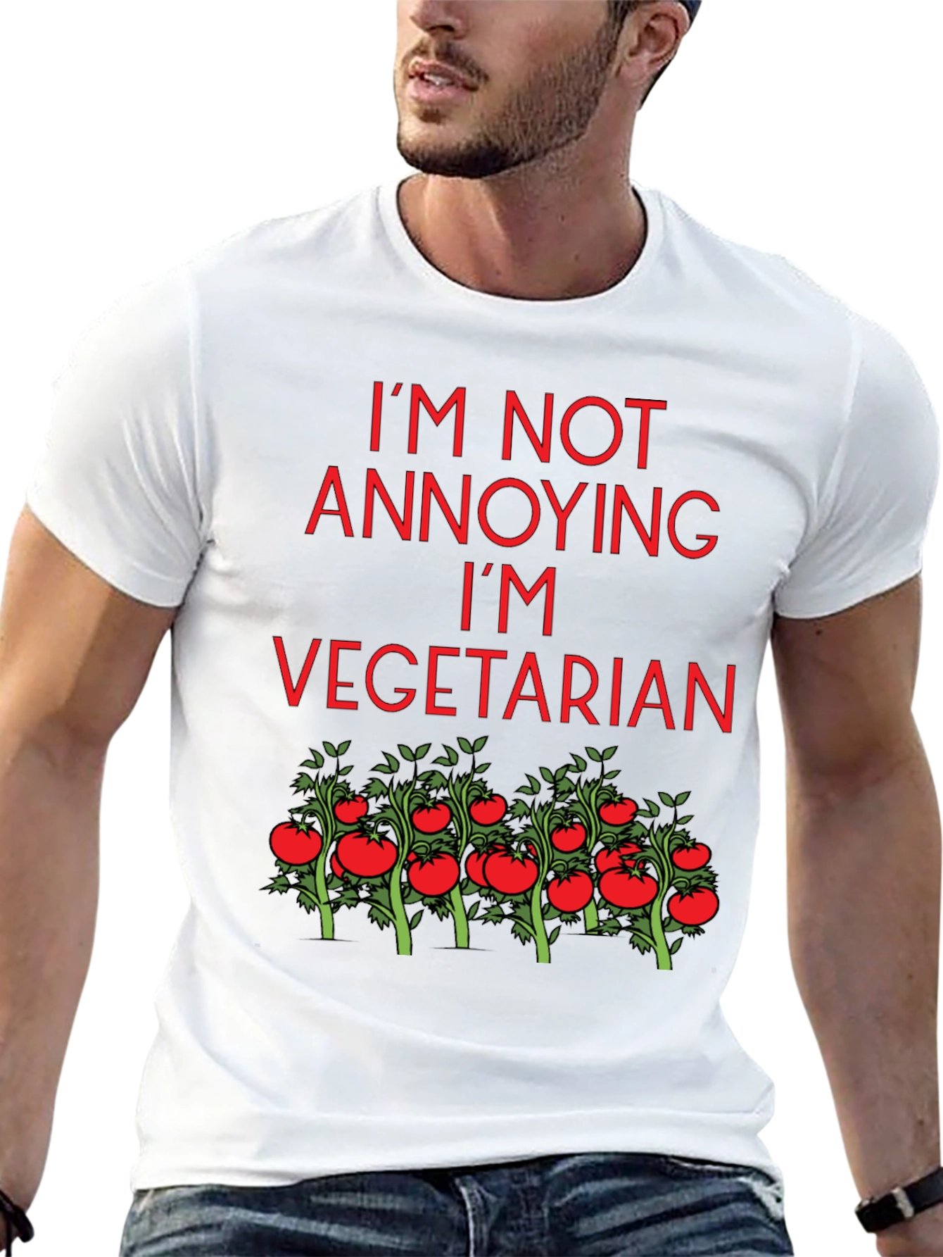 Black Funny Vegetarian Tomato Plant T-Shirt view 13