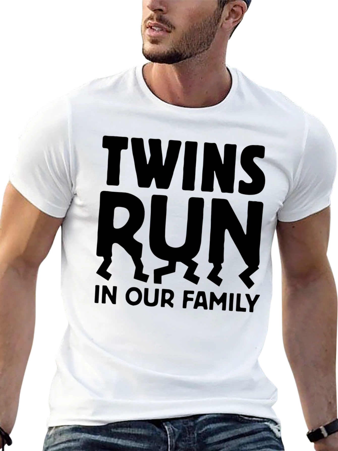 Black Twins Run in Our Family Graphic Tee - Unisex view 13