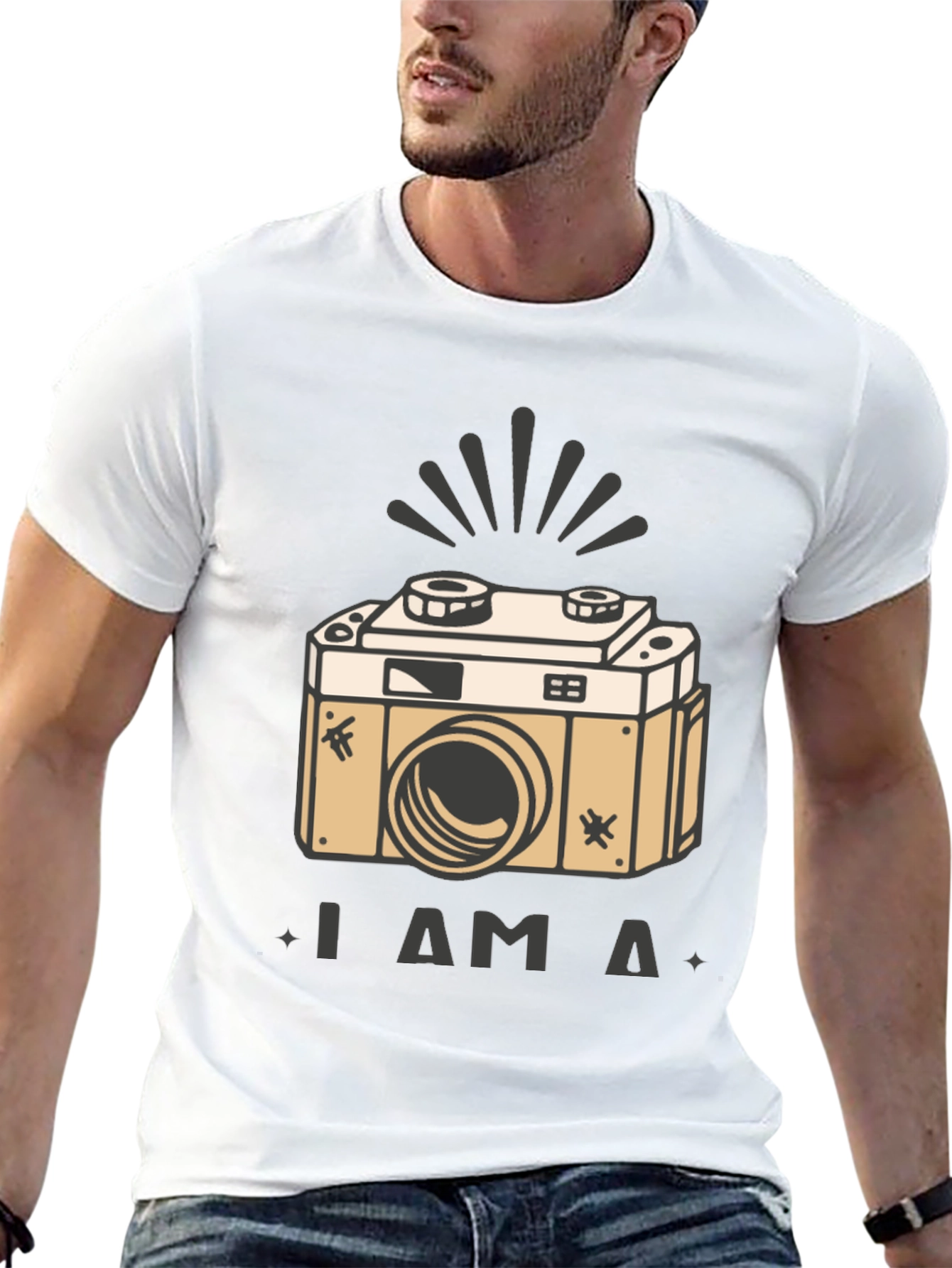 Black Vintage Camera T-Shirt - "I am a Camera" view 13