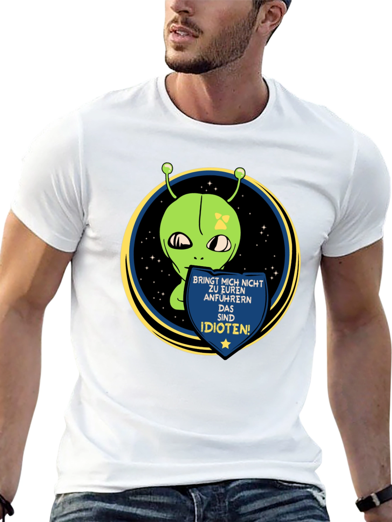 Black Alien Graphic T-Shirt - Funny Sci-Fi Design view 13