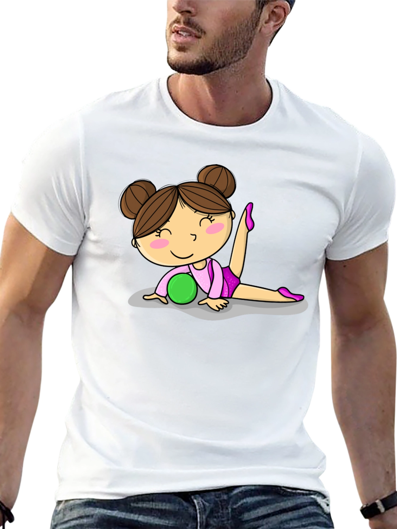 Gymnast Girl Graphic Tee - Black Cotton T-Shirt - 13