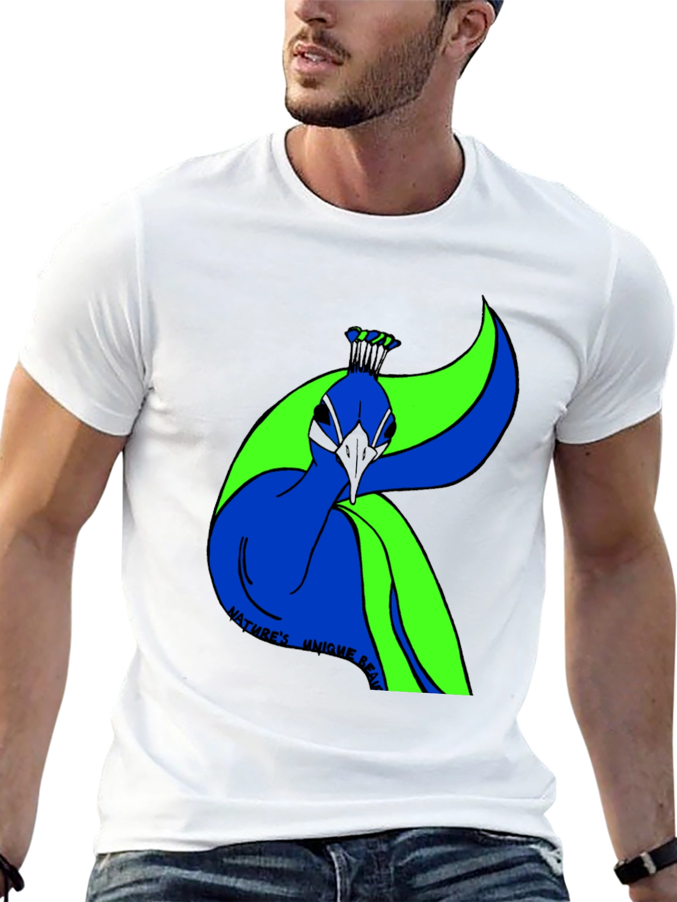 Black Nature's Beauty Peacock Graphic Tee view 13