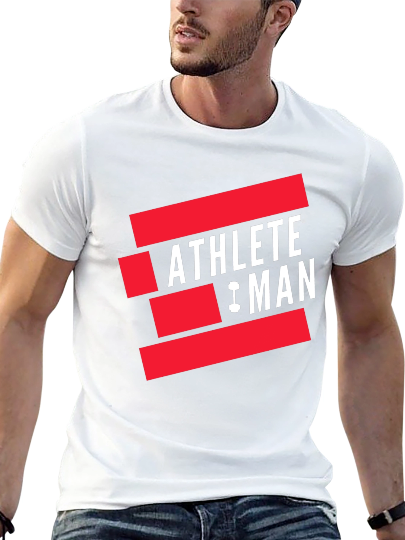 Black Athlete Man Graphic T-Shirt - Black view 13