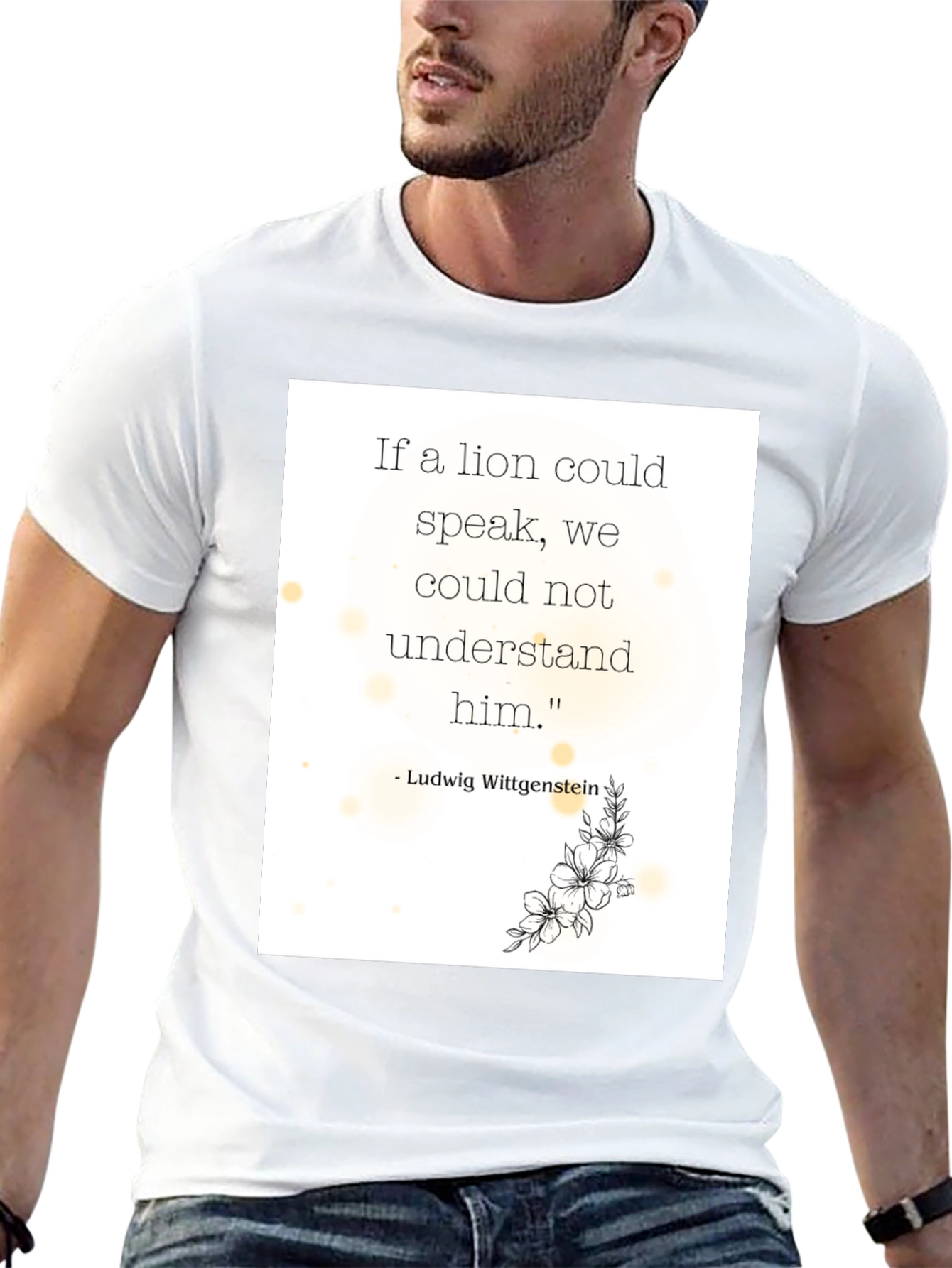 Black Philosophical Lion Quote T-Shirt view 13