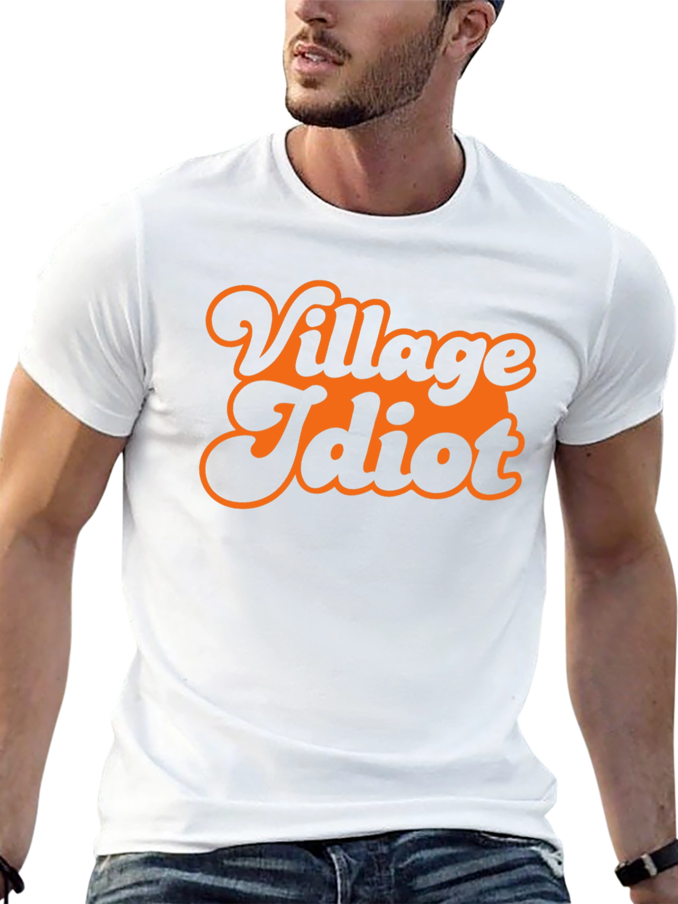 Black Village Idiot Graphic Tee - Retro Style Black T-Shirt view 13