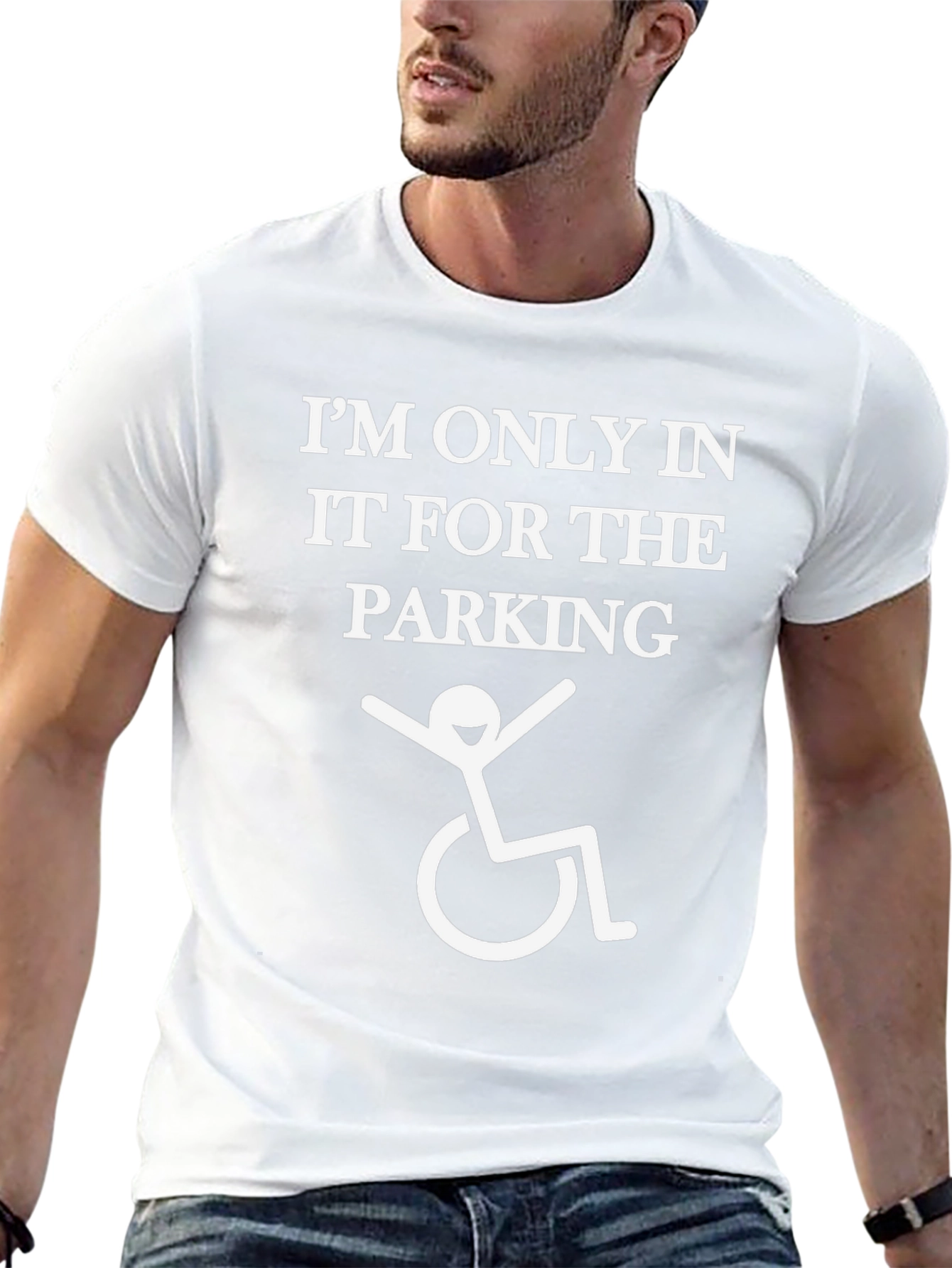 Black Funny Disability Parking T-Shirt view 13