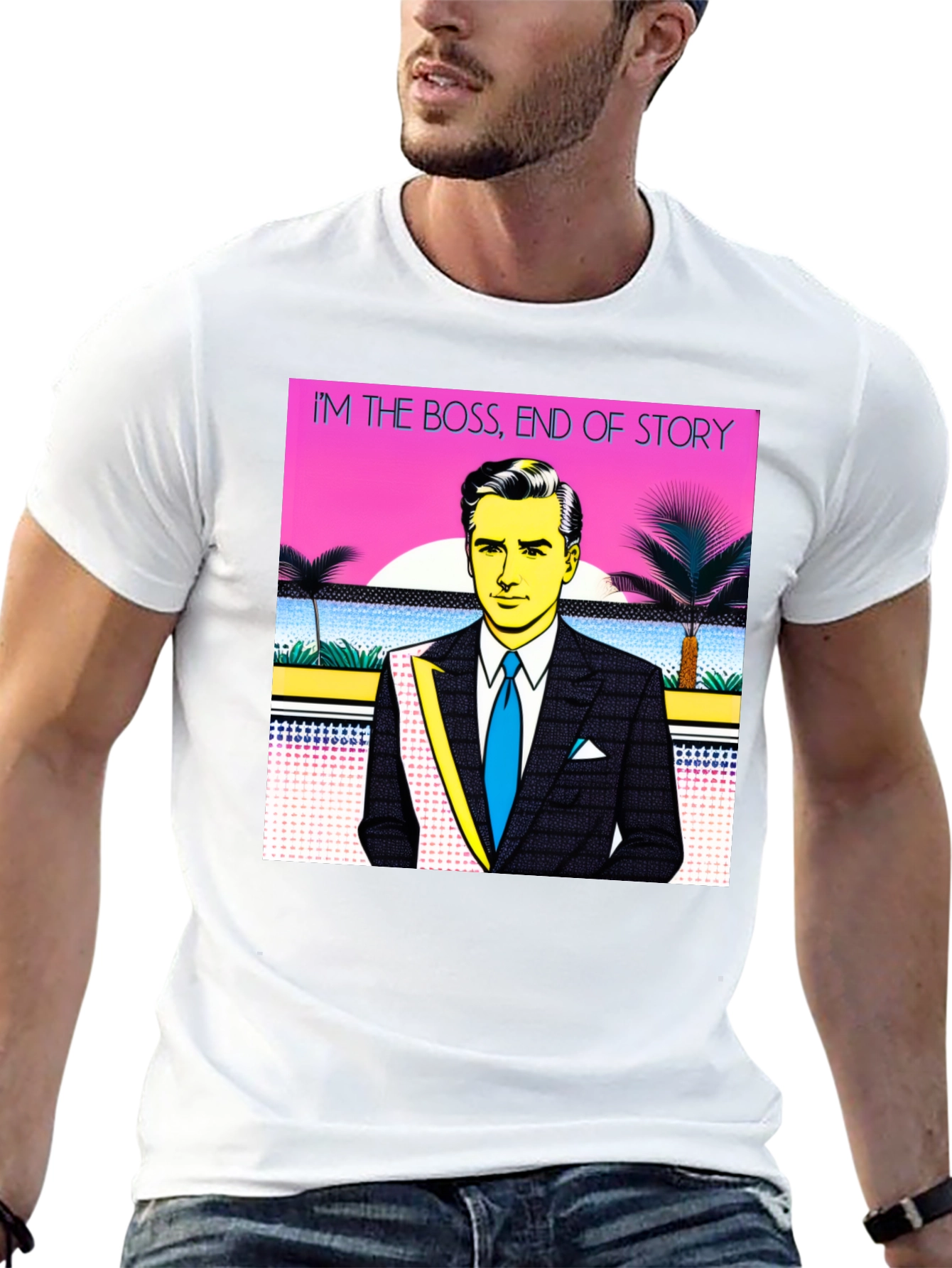 Black I'm The Boss Men's Graphic T-Shirt view 13