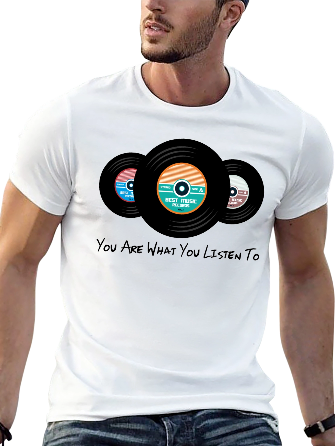 Black Vinyl Record Graphic Tee - Music Lover T-Shirt view 13
