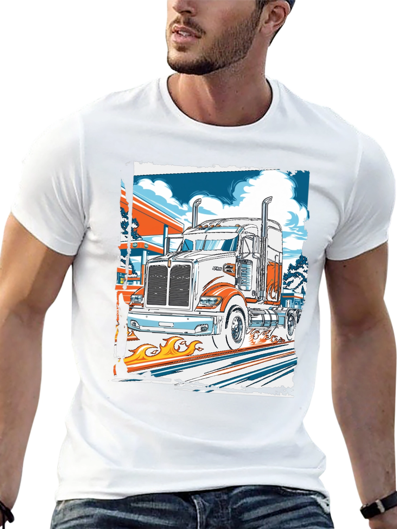 Black Truck Graphic Print Tee view 13