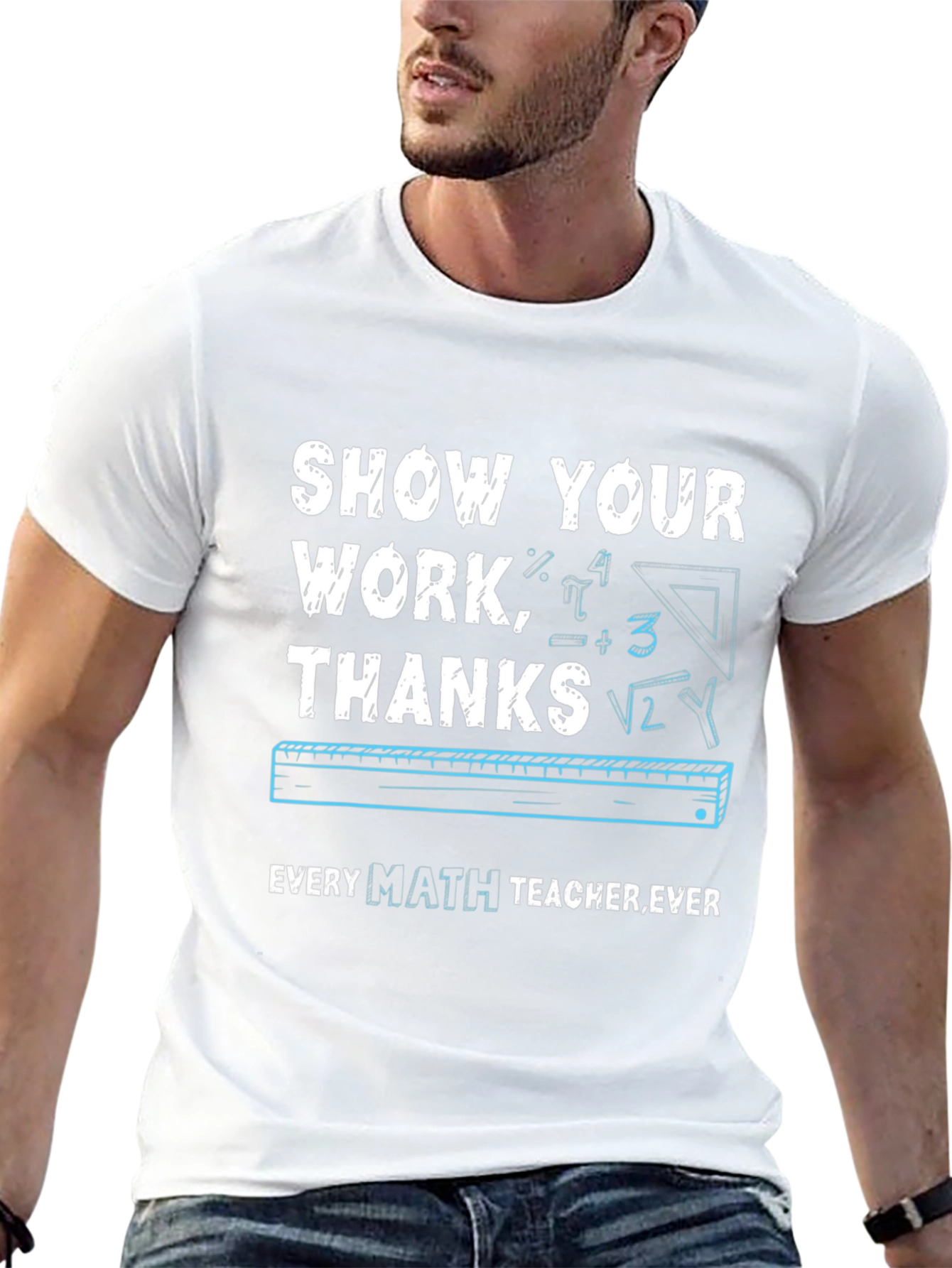 Black Show Your Work Math Teacher T-Shirt view 13