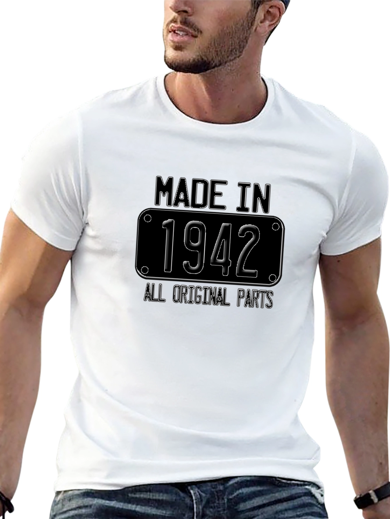 Black Made in 1942 All Original Parts T-Shirt view 13