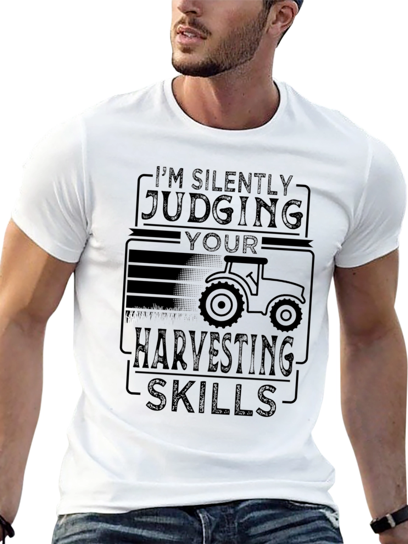 Black Silently Judging Harvesting Skills T-Shirt - Black view 13