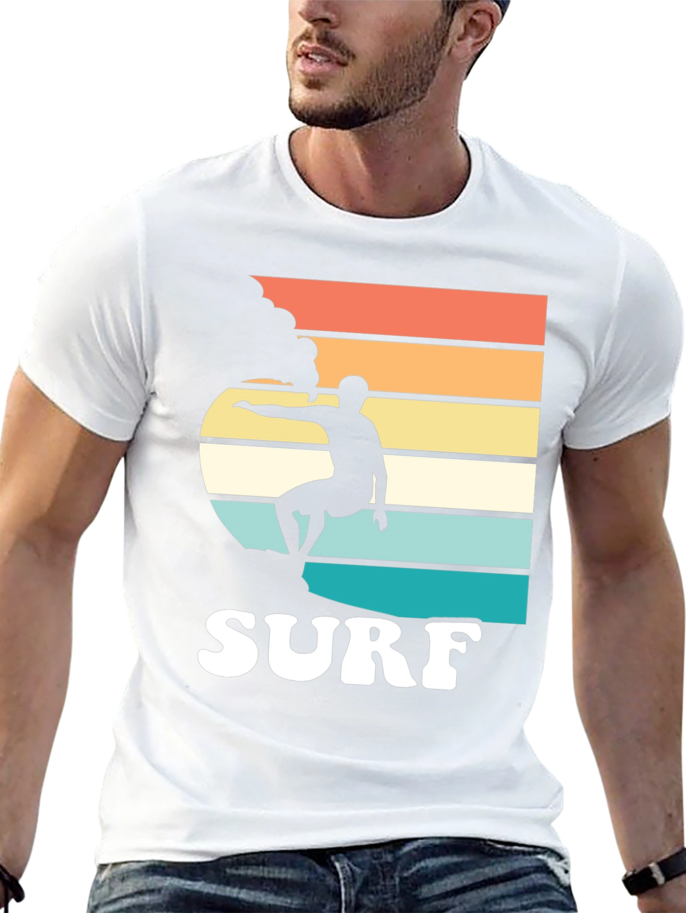 Black Retro Surf T-Shirt | Surfer Graphic Tee view 13