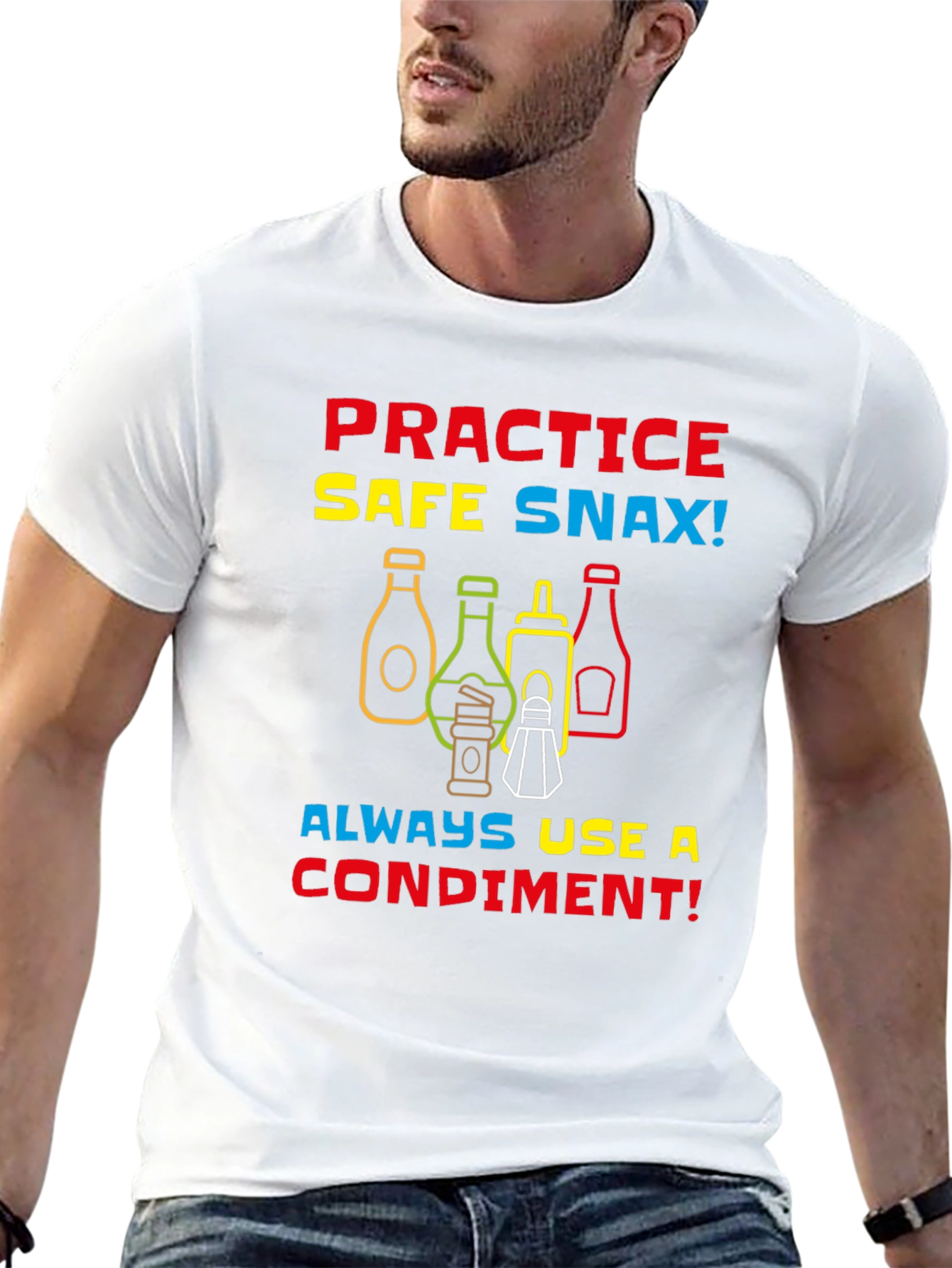 Black Practice Safe Snax Condiment T-Shirt view 13