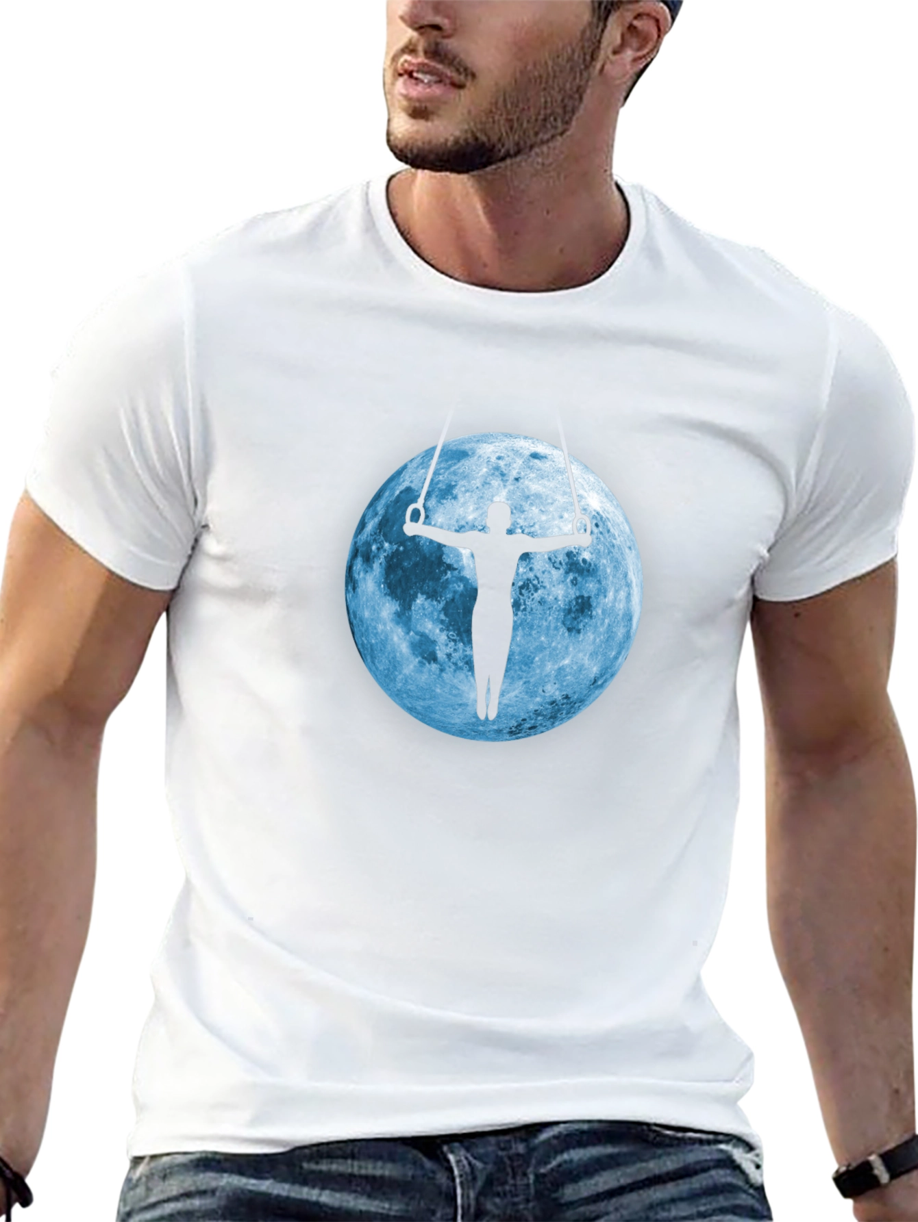 Black Gymnast Moon T-Shirt - Artistic Gymnastics Apparel view 13