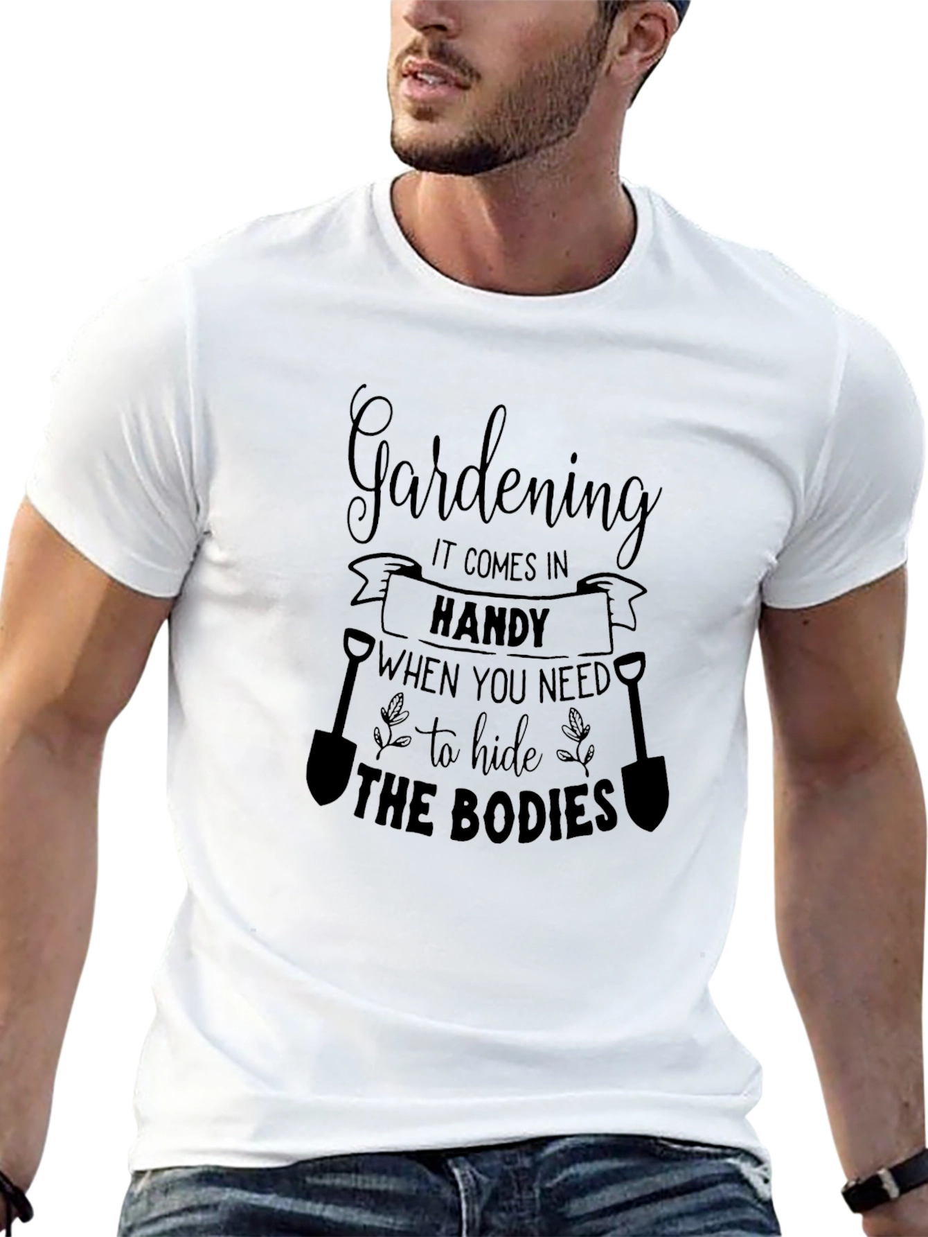 Black Gardening Hide the Bodies Graphic T-Shirt view 13