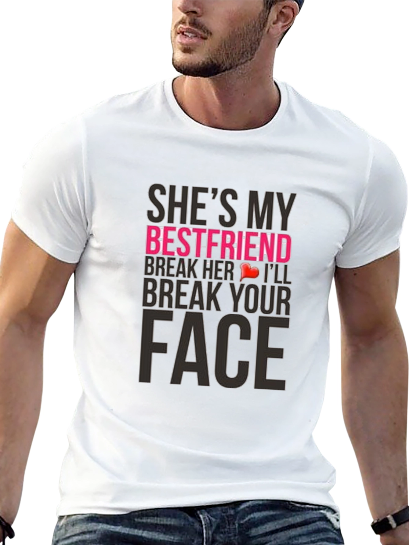 Black Humorous "She's My Bestfriend" Graphic Tee view 13