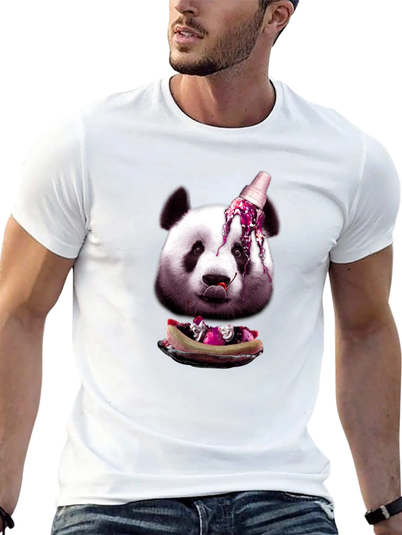 Black Panda Ice Cream Graphic Tee view 13