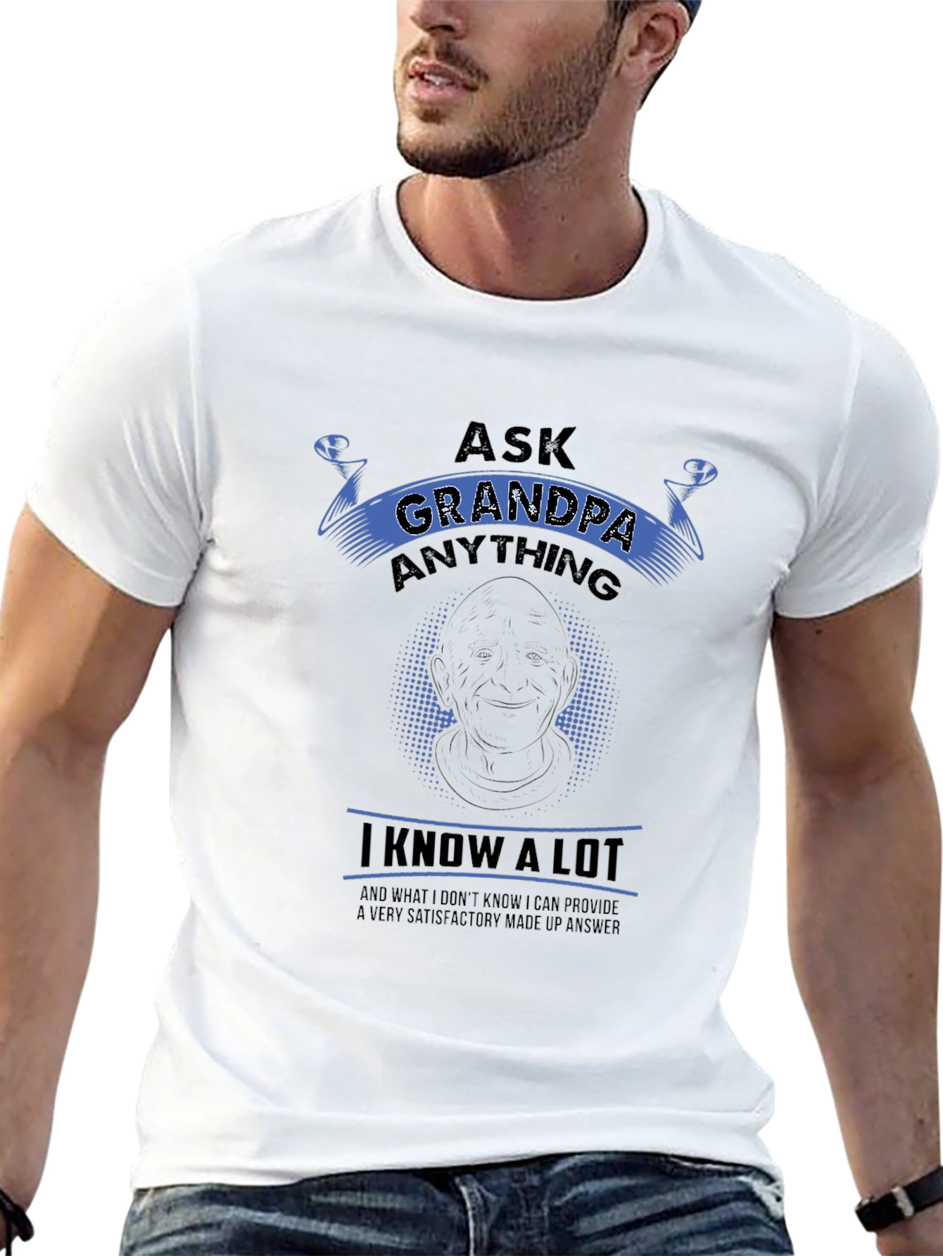 Black Ask Grandpa Anything Black T-Shirt view 13