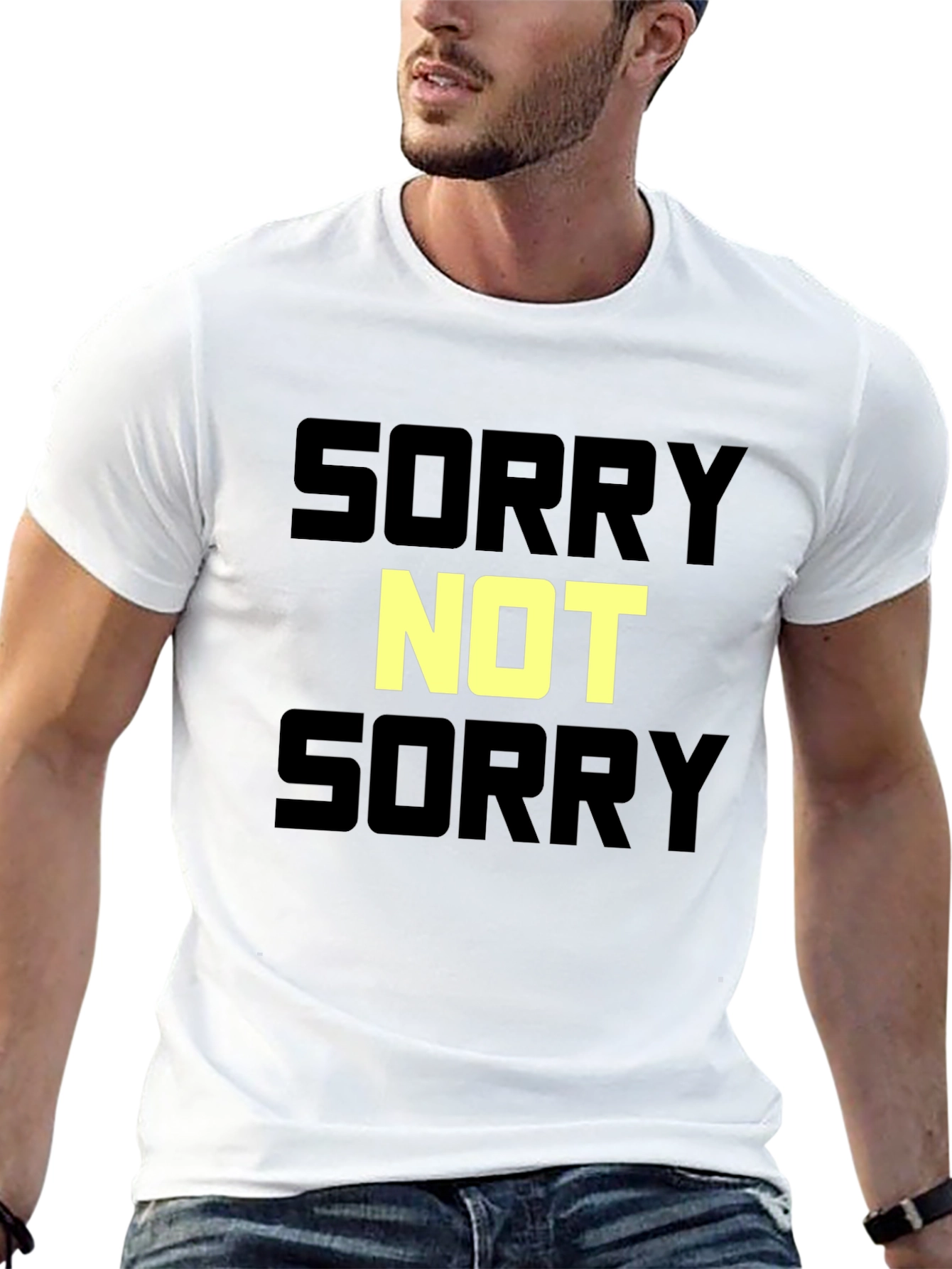 Black Sorry Not Sorry Graphic T-Shirt - Bold Statement Tee view 13