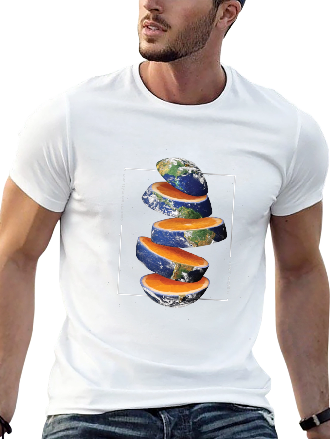 Black Sliced Earth Graphic Tee - Unique Environmental Design view 13