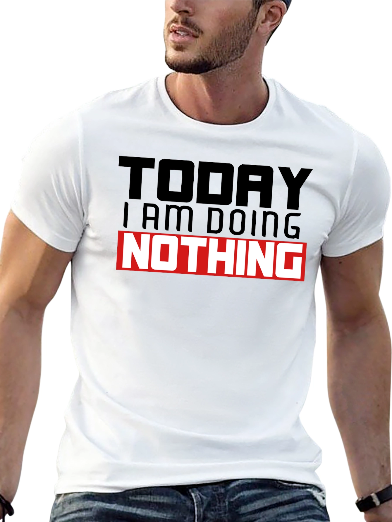 Black Today I am Doing Nothing T-Shirt view 13
