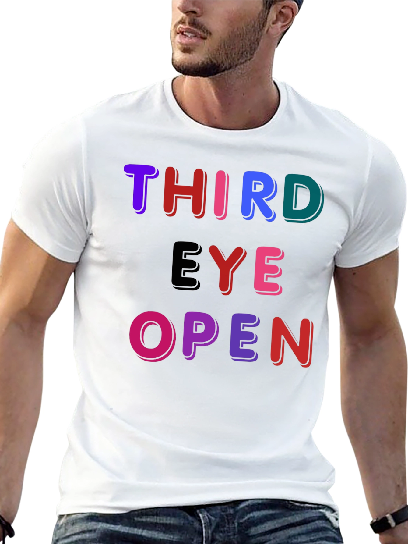 Black Third Eye Open Graphic Tee - Unisex Black T-Shirt view 13